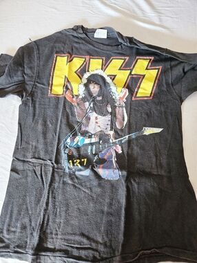 KISS Paul Stanley Graphic T Shirt Black Rock Band Tee